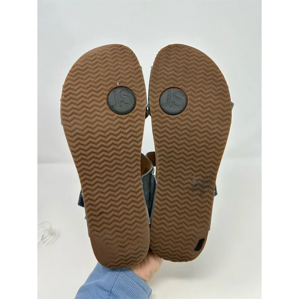 Josef Seibel Tonga 25 Womens Gray Comfort Wedge Sandals Hook & Loop Size 42